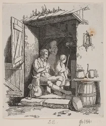 An Italian Musician Sitting in an Open Door