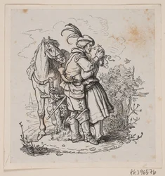 A Rider Kisses a Young Girl