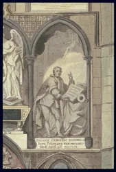 West Side of Poets Corner, plate 25 from Westminster Abbey (detail of the Funeral Monument of George Frederick Handel)