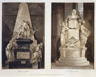 Tombs of the Duke of Argyll and Lord Mansfield (plate 56 from Westminster Abbey)
