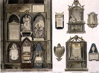 West Side of Poets Corner (plate 25 from Westminster Abbey)