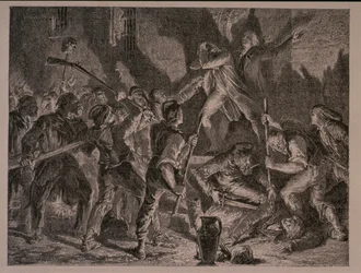 The Massacre in the Prisons in September 1792, Engraved by Jean-Baptiste Charles Carbonneau
