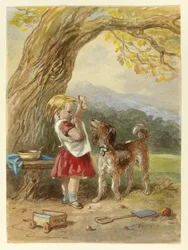 Little Girl and Dog