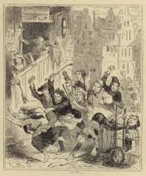 Mob Pursuing Mrs. McDougal