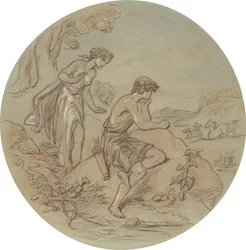 One of eighteen designs for a series of plates illustrating Venus and Adonis