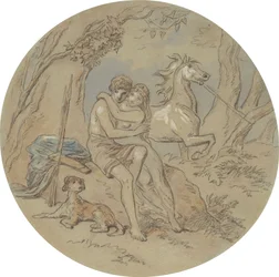 One of eighteen designs for a series of plates illustrating Venus and Adonis