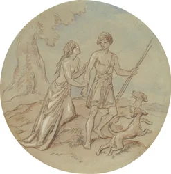 One of eighteen designs for a series of plates illustrating Venus and Adonis