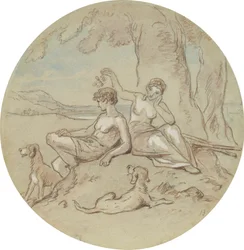 One of eighteen designs for a series of plates illustrating Venus and Adonis