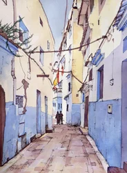A Quiet Walk, Chefchaouen, Morocco