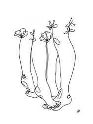 Blooming Feet Line Art