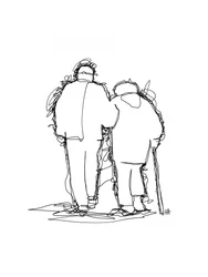 Elderly Couple Walking