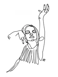 Elegant Line Art Woman