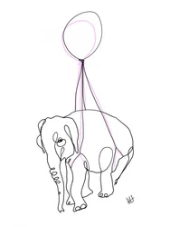 Elephant with Pink Balloon