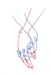 Holding Hands Line Art