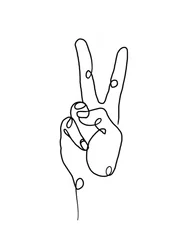 Minimalist Peace Hand