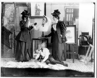Multiple Exposure of Hannah Hatherly Maynard and Her Grandson Maynard McDonald