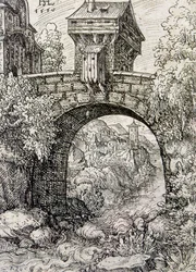 Countryside with Bridge Gate and Water