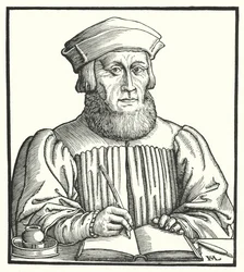 Johannes Aventinus, Bavarian Renaissance humanist, historian and philologist (engraving)