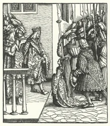 Margaret of Austria, daughter of Archduke Maximilian of Austria, delivered to the guardianship of King Louis XI of France