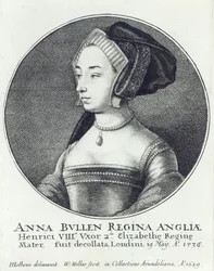 Anne Boleyn, Etched by Wenceslaus Hollar
