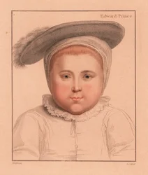 Prince Edward, aged 1, later King Edward VI of England (engraving)