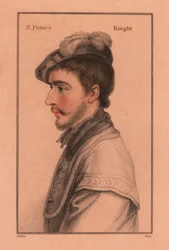 Sir Nicholas Poyntz (c.1528-1556), English courtier (engraving)