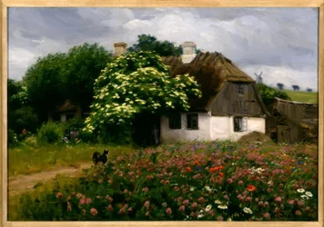 H. A. Brendekilde, Flower Meadow at the Farm