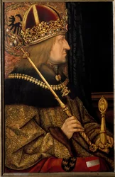 Portrait of Frederick III, Holy Roman Emperor called the Peaceful, from an original of 1468
