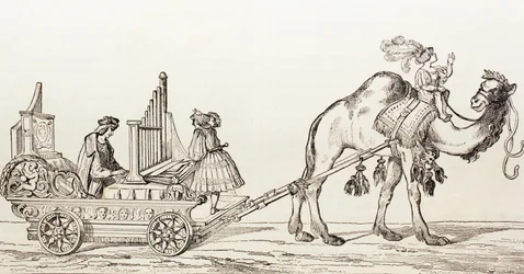 The Organist Paul Hofhaimer Playing in a Carriage Drawn by a Camel, from 