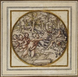 Diana and Actaeon - Design for a pendant or hat badge