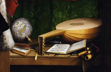 The Ambassadors (Jean de Dinteville and Georges de Selve) (detail)