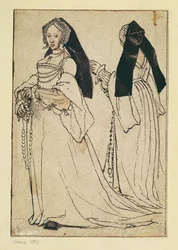 Two Views of a Woman wearing an English Hood