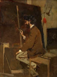 Self-portrait in front of the easel, before 1868