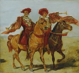 Two Mounted Trumpeters