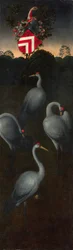 Cranes with the coat of arms of the Pagagnotti family The reverse of a Panel from a Triptych