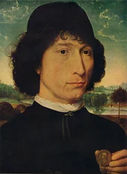 Portrait of a man holding a coin of the Emperor Nero, 1474