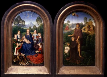 The Virgin and Child Surrounded by Saints, the Donor and Saint John the Baptist Diptych