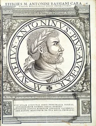 Heliogabalus, illustration from Imperatorum Romanorum Omnium Orientalium et Occidentalium Verissimae Imagines ex Antiquis Numismatis