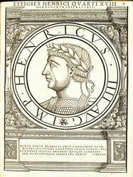 Henricus IIII, illustration from Imperatorum Romanorum Omnium Orientalium et Occidentalium Verissimae Imagines ex Antiquis Numismatis