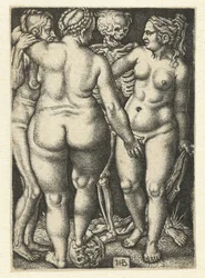 Death and Three Standing Naked Women