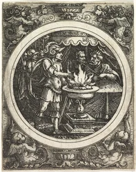 Mucius Scaevola Holding His Hand in the Fire, c. 1520