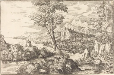 Landscape with Three Men, c. 1558-1559
