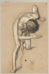 Nude of a Young Man Bent Forward