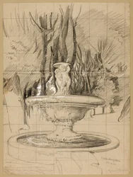 Fountain with Putti in the Garden of the Villa Borghese