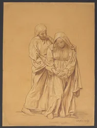Mary with Saint John the Evangelist, verso: Contour repetition of the same composition