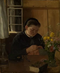 Girl Sewing