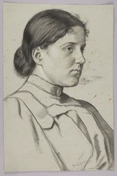 Bust of a Young Woman in 3/4 View