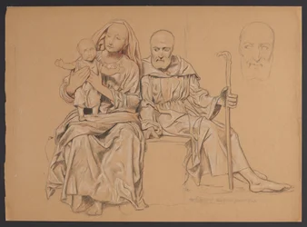 Holy Family, on the Right a Repetition of the Head of Saint Joseph