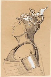 Valkyrie (Costume Study for Bayreuth), Head with Helmet
