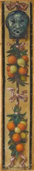 Wall frieze from the music room of the Pringsheim House, Munich: Mongolian mask with oranges and bundles of lemons. To the right of inv. no. 1918